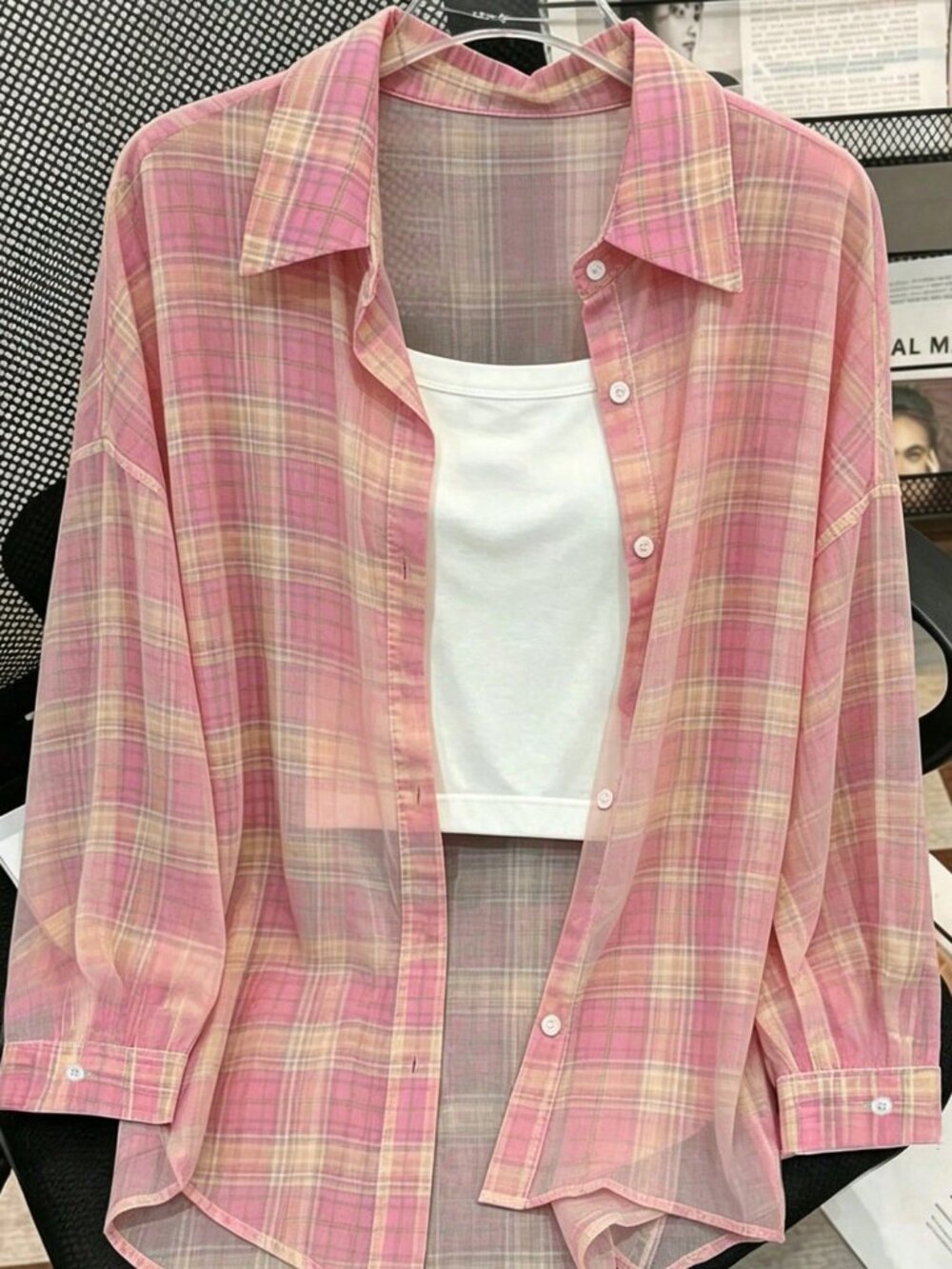 Multicolor Casual Women's Plaid Shirt